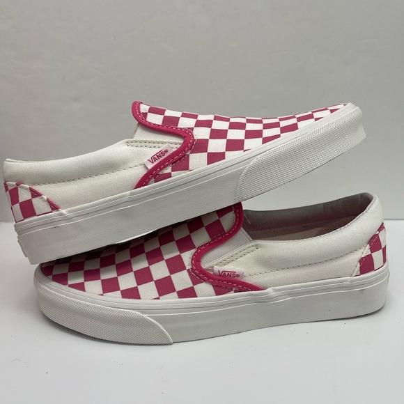 Vans Pink and White Checkered Slip-On Sneakers - Picture 15 of 16